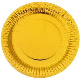 Resim Metalize Altın Karton Tabak. 23 CM - 8 Adet 
