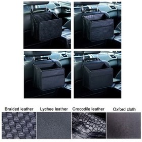 Resim Createtech Katlanır Çöp Torbası Kutusu, Dokuma Desenli H611 Model Araba Asılı Çok Fonksiyonlu 