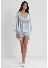 Resim Pierre Cardin Saten Mist 3lü Kimono Şort Takımı 2490 001 