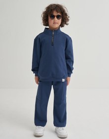 Resim Unisex Çocuk İnterlok Pantolon Lacivert - 6-7 Yaş 