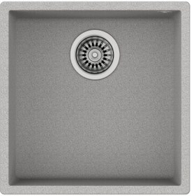 Resim Teka Square 40.40 Tg Tezgah Altı Gri Granit Eviye 