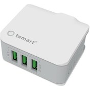 Resim Tsmart Android Şarj Kablolu 3 Usb Seyahat Şarj Cihazı 