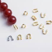 Resim 100 adet/lot 14k/18k Altın Kaplama Tel Koruyucu Kordon, Pirinç U Şeklinde Tel Koruyucular Bağlantısı DIY Takı Yapımı İçin 