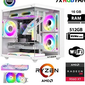Resim Xaser Eco X10 Ryzen 7 5700x 16GB Ram 512GB M.2 NVMe SSD 16GB RX9060 XT Sıvı Soğutmalı Hazır Oyuncu Sistemi 