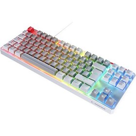 Resim Rampage Yoru TKL Gri/Beyaz Type-C Bağlantılı Outemu Red Switch Q Mekanik Gaming Oyuncu Klavye RGB 