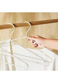 Resim Ocean Home Textile 6'lı Ekru Renk Kumaş Kaplı Metal Giysi Askısı 21.5 X 42 X 0.5 Cm Beyaz 