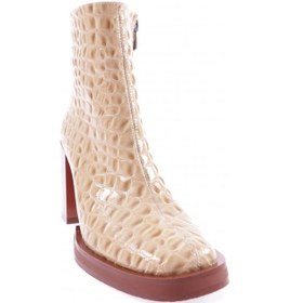 Resim Dgn 1555 Yuvarlak Burun Topuklu Kadin Bot 1555-2174-R2440 Bej 