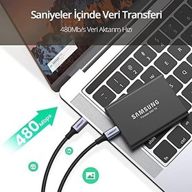 Resim Ugreen Type-C to Type-C 100 W Hızlı Şarj ve Data Kablosu 1.5 Metre 