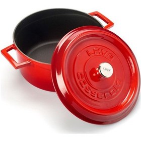 Resim Lava Trendy Çap Döküm Yuvarlak Tencere 24 CM Kırmızı 