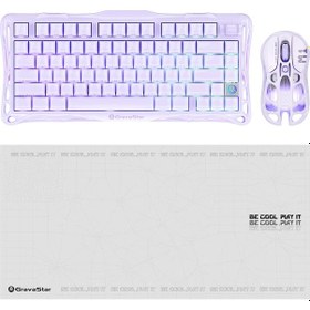 Resim Gravastar V75 Manyetik Kablolu Gaming Klavye, M1 Pro Kablosuz Optik Mouse Ve Mousepad Oyuncu Seti, L Optik 