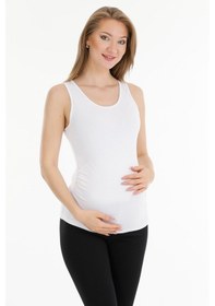 Resim Parlingerie Hamile Modal Atlet Kalın Askılı Beyaz 