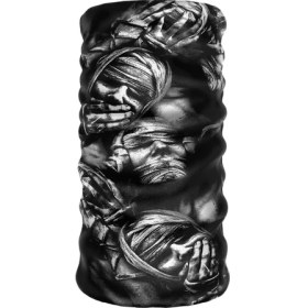 Resim Crown Micro Siyah Beyaz Heykel Desenli Çok Amaçlı Bandana Boyunluk Maske Motorcu Buff Üç Maymun Kask 