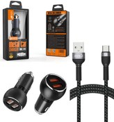 Resim morfide Araç Şarj Cihazı C503Q Type C Hızlı Şarj Özellikli 36 W 2 USB - QC 3.0 Akıllı Metal Şarj Başlığı 