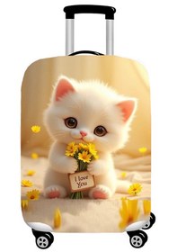 Resim Smart Travel Valiz Koruyucu Kılıfı Büyük Boy Sevimli Kedi Çok Renkli 