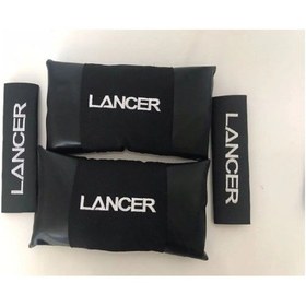 Resim Mitsubishi Lancer Uyumlu Nakışlı 2 Adet Oto Boyun Yastığı Ve 2 A 