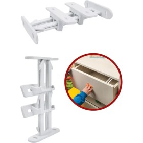 Resim Bebek Çocuk Koruma Kilidi Dolap Çekmece Kilidi Sürgülü Kilit 