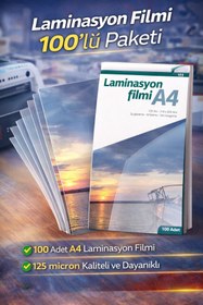 Resim ANI OFİS KIRTASİYE A K Laminasyon Filmi 100’lü Paket A4 - Kalın ve Dayanıklı 125 Mic 