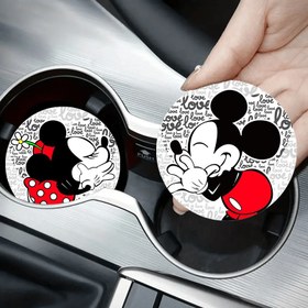 Resim Disney Mickey ve Minnie Aşk Kalp Çift Serisi Araba Bardak Altlıkları, Kaymaz Akrilik Bardak Altlıklar, Otomotiv İç Aksesuarları, Mutfak ve Ev Ürünleri, Sevgililer Günü Hediyeleri 