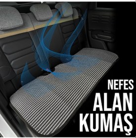 Resim Ford Focus 2 Uyumlu Koltuk Kılıfı Minder Çizgili Füme Beyaz 2+1 Ön Arka Set 