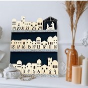 Resim Lijinxu Ahşap Yılbaşı Takvimi Masa Orta Parçaları Masaüstü 