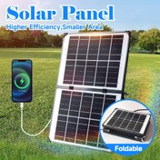 Resim Taşınabilir Katlanabilir Güneş Enerjili Şarj Paneli, 2.5M/8.2FT USB Şarj Arayüzü ile donatılmıştır, Maksimum 4W Güç ve Monokristal Silikon Panel ile Açık Hava Seyahatleri ve Kampçılık için İdealdir, Telefonları, Saatleri, Güç Bankalarını, Kulaklıkları ve Şarj Ampullerini Şarj Etmek için Uygundur. 