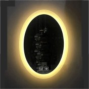 Resim Global Led Mirror 80X100 cm Dokunmatik Tuşlu Buğu Yapmayan Ledli Elips Banyo Aynası 