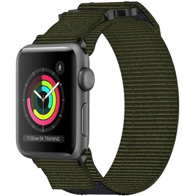 Resim iOs Watch Uyumlu Serisi 2 İçin 38mm Naylon Cırt Cırt Saat Bandı Ordu Yeşili 