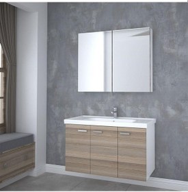 Resim Denko Terra 100 Cm Mdf Banyo Dolabı Takımı Çok Renkli 