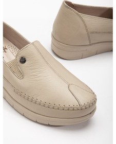 Resim 92101 Ortopedik Kadın Deri Ayakkabı Topuk Dikeni İçin Uygundur Vizyon Vizon 