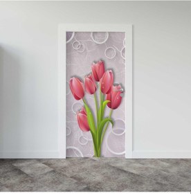 Resim Kapı Giydirme Kapı Sticker Folyosu Kırmızı Gül 