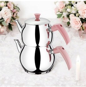 Resim Viola Mini Küre Paslanmaz Çelik Çaydanlık 0,8 Litre-1,2 Litre Pembe 