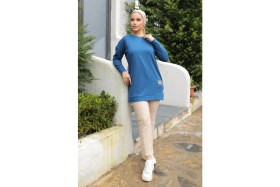 Resim MCM Group Yeni Stil Mavi Arma Detay Tunik 10020 ( Lisinya ) 