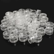 Resim 50 Adet 50 Adet/takım 2.5 ml Şeffaf Plastik Takı Boncuk Makyaj Glitter Saklama Kutusu Küçük Yuvarlak Konteyner Kavanoz Makyaj Organizatör Kutuları (Yurt Dışından) 
