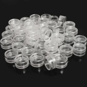 Resim 50 Adet 50 Adet/takım 2.5 ml Şeffaf Plastik Takı Boncuk Makyaj Glitter Saklama Kutusu Küçük Yuvarlak Konteyner Kavanoz Makyaj Organizatör Kutuları (Yurt Dışından) 