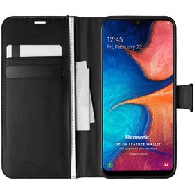 Resim Samsung Galaxy A20s Kılıf Delux Leather Wallet Siyah 
