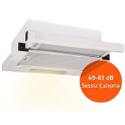 Resim 4960 Sürgülü Çift Motor Çift Filtre 60 CM Beyaz Ankastre Aspiratör Usto