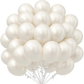 Resim 50 Adet Şık İnci Beyazı 10 İnç Lateks Balonlar - Düğünler, Gelin Duşları, Bebek Duşları, Doğum Günleri ve Daha Fazlası İçin Mükemmel - Kurdele Bağlarıyla Çok Yönlü Parti Süslemeleri, Etkinlik Dekorasyonları | Zarif Görünüm | Pürüzsüz Dokulu, Düğün Süslemeleri 