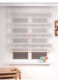 Resim Gümüş Jakarlı Düz Zebra Stor Güneşlik Perde Alüminmyumkasa Beyazgümüş 