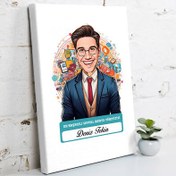 Resim Karikatürlü En İyi Erkek Sosyal Medya Yöneticisi Kanvas Tablo 