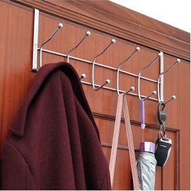 Resim Askıcı Metal Kapı Arkası Askılık 12 Kancalı Paslanmaz Krom 
