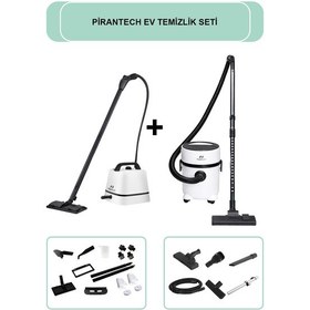 Resim Pirantech CB-102A Buharlı Temizlik Makinesi + ES-07 Panda Islak & Kuru Elektrikli Süpürge 