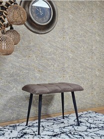 Resim Zafir Siyah Sivriltmel Ayaklı 60 Cm Puf Bench - Puf - Bench - Oturak - Mutfak Oturağı - Antre Oturağı Kahverengi 