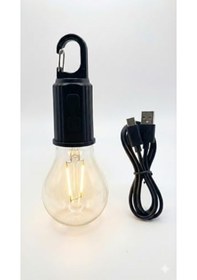 Resim Şarjlı Taşınabilir Led Ampul Lamba Usb İle Şarj Edilebilir, 3 Kademeli Işık, Asma Kancalı & Kamp, Bahçe, Dolap, Balkon, Banyo İçin Acil Aydınlatma 3200k 