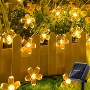 Resim 20/50/100 LED güneş enerjili peri ışık dizisi, 8 modlu - dış mekan su geçirmez kiraz çiçeği ışık dizisi, bahçe avlu kamp tatil parti dekorasyon ışığı, Cadılar Bayramı, Paskalya, Noel ve diğer bayram süslemeleri için ısı beyaz, beyaz, renkli, Noel için en iyi 