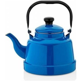 Resim Emaye Nostalji Tekli Mavi Çaydanlık 2,5 Litre Mavi 