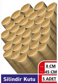 Resim 5 Adet Karton Masura Silindir Kutu Postüp Rulo Kargo Tüpü Kedi Tırmalama Tahtası Yapımı İçin Koli 