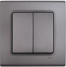 Resim Viko Linnera Life Granit Grisi İkili Anahtar Çerçevesiz - 90442002 