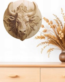 Resim Ahşap Yakma Boğa Dekoratif 