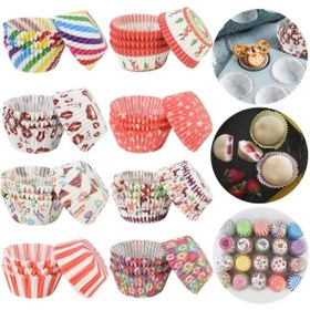 Resim 100 Adet Muffin Cupcake Kağıdı, Renkli Kağıt Muffin Kek Kalıbı 