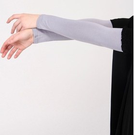 Resim Manolyaşal İslamic Hijab Likralı Kaymayan Kurtarıcı 1 Çift Tesettür Kolluk Gri 